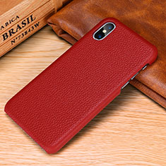 Handyhülle Hülle Luxus Leder Schutzhülle S10 für Apple iPhone X Rot