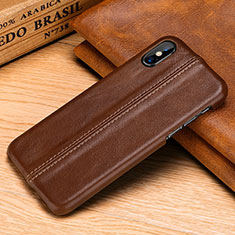 Handyhülle Hülle Luxus Leder Schutzhülle S11 für Apple iPhone Xs Max Braun