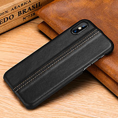 Handyhülle Hülle Luxus Leder Schutzhülle S11 für Apple iPhone Xs Schwarz