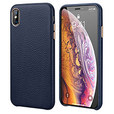 Handyhülle Hülle Luxus Leder Schutzhülle S14 für Apple iPhone Xs Blau