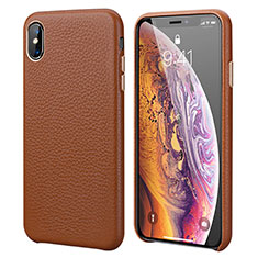 Handyhülle Hülle Luxus Leder Schutzhülle S14 für Apple iPhone Xs Max Orange