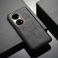 Handyhülle Hülle Luxus Leder Schutzhülle ST1 für Huawei P50 Pro Schwarz