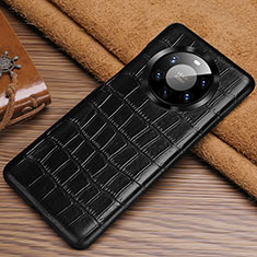 Handyhülle Hülle Luxus Leder Schutzhülle ST3 für Huawei Mate 40 Pro+ Plus Schwarz