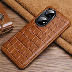 Handyhülle Hülle Luxus Leder Schutzhülle ST3 für Huawei P50 Pro Braun