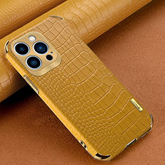 Handyhülle Hülle Luxus Leder Schutzhülle XD1 für Apple iPhone 14 Pro Gelb