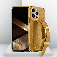 Handyhülle Hülle Luxus Leder Schutzhülle XD2 für Apple iPhone 14 Pro Gelb