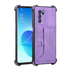 Handyhülle Hülle Luxus Leder Schutzhülle Y01B für Oppo Reno6 Pro 5G India Violett