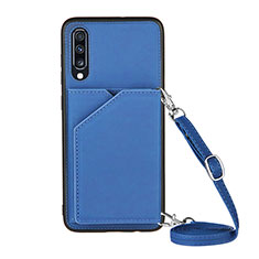 Handyhülle Hülle Luxus Leder Schutzhülle Y02B für Samsung Galaxy A70 Blau