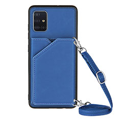 Handyhülle Hülle Luxus Leder Schutzhülle Y02B für Samsung Galaxy A71 4G A715 Blau