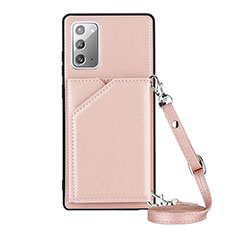 Handyhülle Hülle Luxus Leder Schutzhülle Y02B für Samsung Galaxy Note 20 5G Rosegold