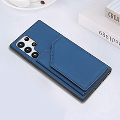Handyhülle Hülle Luxus Leder Schutzhülle Y02B für Samsung Galaxy S23 Ultra 5G Blau