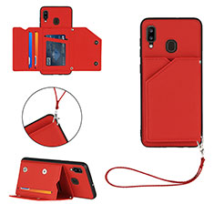 Handyhülle Hülle Luxus Leder Schutzhülle Y03B für Samsung Galaxy A30 Rot