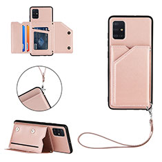 Handyhülle Hülle Luxus Leder Schutzhülle Y03B für Samsung Galaxy A51 5G Rosegold