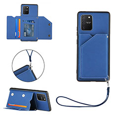 Handyhülle Hülle Luxus Leder Schutzhülle Y03B für Samsung Galaxy A91 Blau