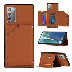 Handyhülle Hülle Luxus Leder Schutzhülle Y04B für Samsung Galaxy Note 20 5G Braun