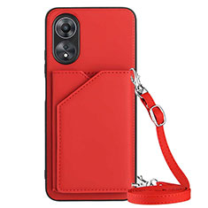 Handyhülle Hülle Luxus Leder Schutzhülle YB3 für Oppo A17 Rot