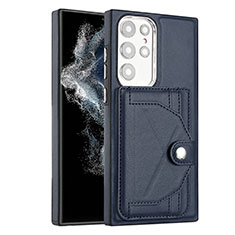 Handyhülle Hülle Luxus Leder Schutzhülle YB5 für Samsung Galaxy S22 Ultra 5G Blau