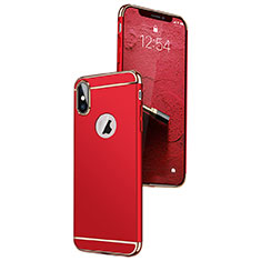 Handyhülle Hülle Luxus Metall Rahmen und Kunststoff C01 für Apple iPhone X Rot