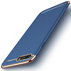 Handyhülle Hülle Luxus Metall Rahmen und Kunststoff F01 für Apple iPhone 8 Plus Blau