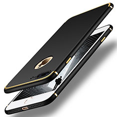 Handyhülle Hülle Luxus Metall Rahmen und Kunststoff F02 für Apple iPhone 7 Plus Schwarz