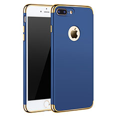 Handyhülle Hülle Luxus Metall Rahmen und Kunststoff F05 für Apple iPhone 8 Plus Blau