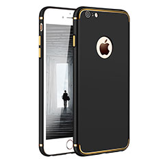 Handyhülle Hülle Luxus Metall Rahmen und Kunststoff für Apple iPhone 6S Plus Schwarz