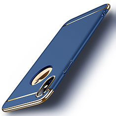 Handyhülle Hülle Luxus Metall Rahmen und Kunststoff für Apple iPhone Xs Max Blau
