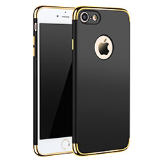 Handyhülle Hülle Luxus Metall Rahmen und Kunststoff M01 für Apple iPhone SE (2020) Schwarz
