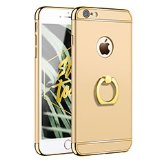 Handyhülle Hülle Luxus Metall Rahmen und Kunststoff mit Fingerring Ständer A01 für Apple iPhone 6 Gold
