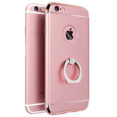 Handyhülle Hülle Luxus Metall Rahmen und Kunststoff mit Fingerring Ständer für Apple iPhone 6 Plus Rosa