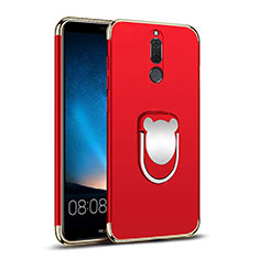 Handyhülle Hülle Luxus Metall Rahmen und Kunststoff mit Fingerring Ständer für Huawei Maimang 6 Rot