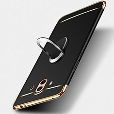 Handyhülle Hülle Luxus Metall Rahmen und Kunststoff mit Fingerring Ständer für Huawei Mate 10 Schwarz
