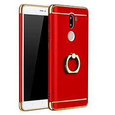 Handyhülle Hülle Luxus Metall Rahmen und Kunststoff mit Fingerring Ständer für Xiaomi Mi 5S Plus Rot