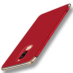 Handyhülle Hülle Luxus Metall Rahmen und Kunststoff Schutzhülle Tasche mit Fingerring Ständer A01 für Huawei Mate 10 Lite Rot