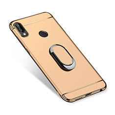 Handyhülle Hülle Luxus Metall Rahmen und Kunststoff Schutzhülle Tasche mit Fingerring Ständer A01 für Huawei Nova 3i Gold