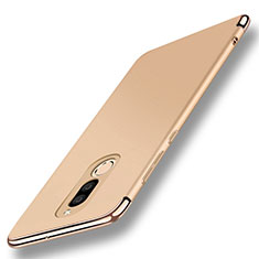 Handyhülle Hülle Luxus Metall Rahmen und Kunststoff Schutzhülle Tasche mit Fingerring Ständer A01 für Huawei Rhone Gold