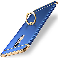 Handyhülle Hülle Luxus Metall Rahmen und Kunststoff Schutzhülle Tasche mit Fingerring Ständer A01 für Xiaomi Redmi Note 4X High Edition Blau