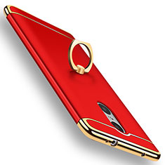 Handyhülle Hülle Luxus Metall Rahmen und Kunststoff Schutzhülle Tasche mit Fingerring Ständer A01 für Xiaomi Redmi Pro Rot