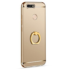 Handyhülle Hülle Luxus Metall Rahmen und Kunststoff Schutzhülle Tasche mit Fingerring Ständer A06 für Huawei P9 Lite Mini Gold