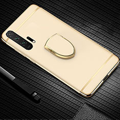 Handyhülle Hülle Luxus Metall Rahmen und Kunststoff Schutzhülle Tasche mit Fingerring Ständer T01 für Huawei Honor 20 Pro Gold