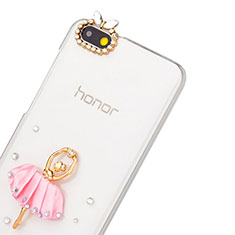 Handyhülle Hülle Luxus Strass Diamant Schutzhülle Dancing Girl für Huawei Honor 4X Rosa