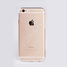 Handyhülle Hülle Luxus Strass Diamant Schutzhülle für Apple iPhone 6 Weiß