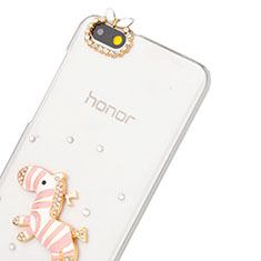 Handyhülle Hülle Luxus Strass Diamant Schutzhülle Zebra für Huawei Honor 4X Rosa