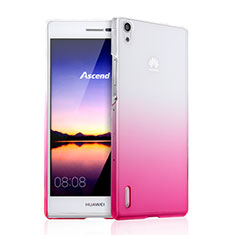 Handyhülle Hülle Schutzhülle Durchsichtig Farbverlauf für Huawei Ascend P7 Rosa