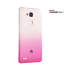 Handyhülle Hülle Schutzhülle Durchsichtig Farbverlauf für Huawei Mate 7 Rosa
