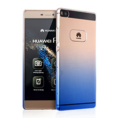 Handyhülle Hülle Schutzhülle Durchsichtig Farbverlauf für Huawei P8 Blau