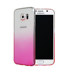 Handyhülle Hülle Schutzhülle Durchsichtig Farbverlauf für Samsung Galaxy S6 Duos SM-G920F G9200 Rosa