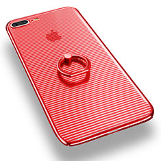 Handyhülle Hülle Schutzhülle Tasche mit Fingerring Ständer für Apple iPhone 7 Plus Rot