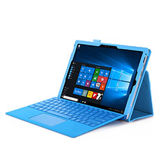 Handyhülle Hülle Stand Tasche Leder für Microsoft Surface Pro 4 Blau