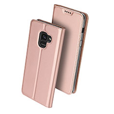 Handyhülle Hülle Stand Tasche Leder für Samsung Galaxy A8+ A8 Plus (2018) Duos A730F Rosegold